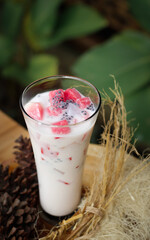 Indonesian drink called es semangka on ramadhan.