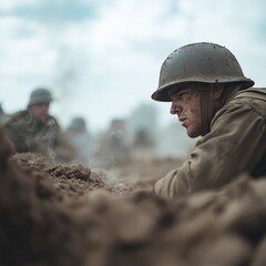 *

Soldier crawling in mud. War, conflict, army. Military operation.

**