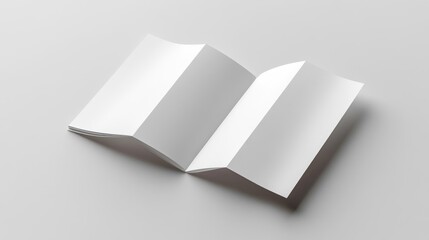 White Trifold Brochure Mockup on White Background
