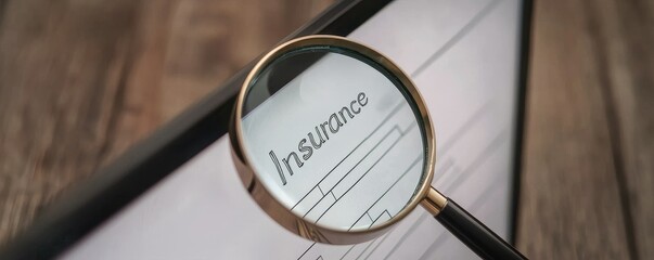 Magnifying glass focusing on a paper, enhancing details for better visibility.