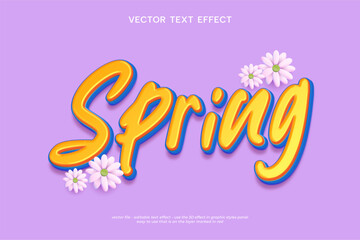 vector spring text effect graphic design illustration