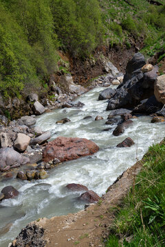 A river in the Jila-Su Valley. Kabardino-Balkaria, Russia