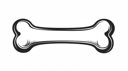 Black and white dog bone illustration for National Pet Day