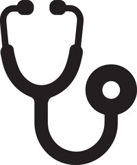Stethoscope black silhouette vector icon