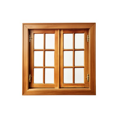 Obraz premium Wooden closed window on transparent background
