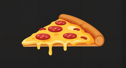 Pepperoni pizza slice with melted cheese