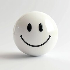 White smiley face, studio shot, simple, cheerful