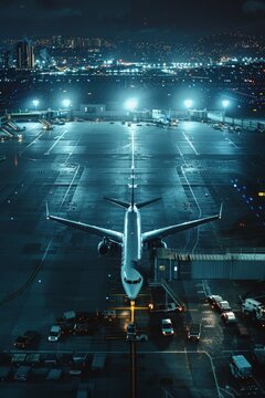 Airliner Boarding. Airplane, airliner at airport terminal. Aviation. Travel. Airplane. Tourism. Transportation.
