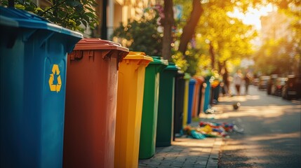 Waste management initiative urban street photography daylight perspective environmental awareness