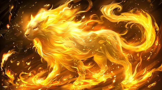 Fierce and Mythical Creature A Legendary Chimaera with a Lion s Body and Serpent s Tail in Vibrant Digital