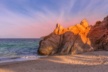 Rocks and sea in Vourvourou, Chalkidiki, Greece