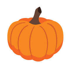 Pumpkin clip art, fall pumpkins clip art, orange pumpkin vector illustration, flat icon design, cartoon style icon
