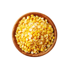 Top view of Peeled moong bean on transparent background