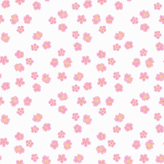 Seamless pattern with cute spring flowers. Endless textures for your design