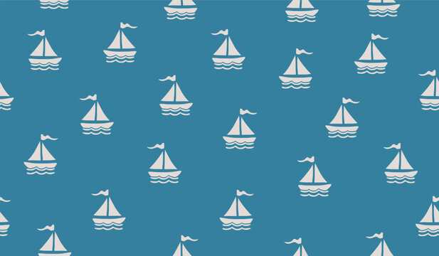 Cute ships pattern background vector design