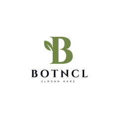 Letter b botanical modern luxury logo design vector