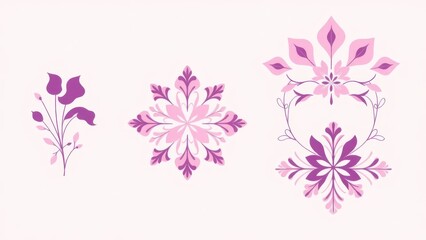 Fototapeta premium purple and white flowers on a white background, 