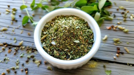 Aromatic Herb And Spice Blend In A Bowl