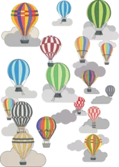 air balloon icon set