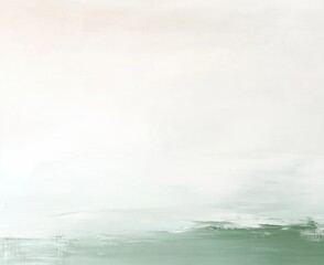 Abstract landscape painting with light colors, evokes tranquility, calmness, and serenity