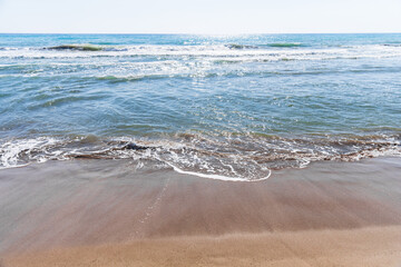 Mediterranean sea shore. Patara beach on a sunny summer day