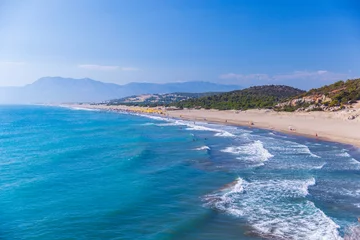 Gordijnen Patara beach landscape, aerial photo taken on a sunny summer day © evannovostro