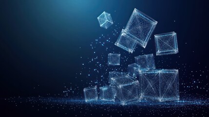 Falling Cubes Digital Data Network