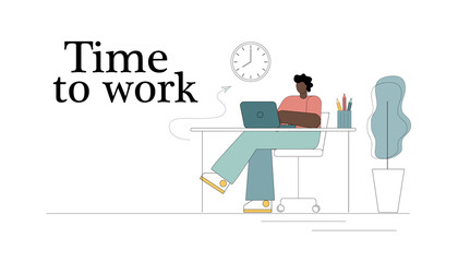 Concept Time to work. Self-motivation