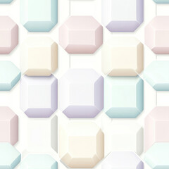 Octagon candies arranged on bright surface, creating a subtle, pastel-colored, repeating abstract pattern