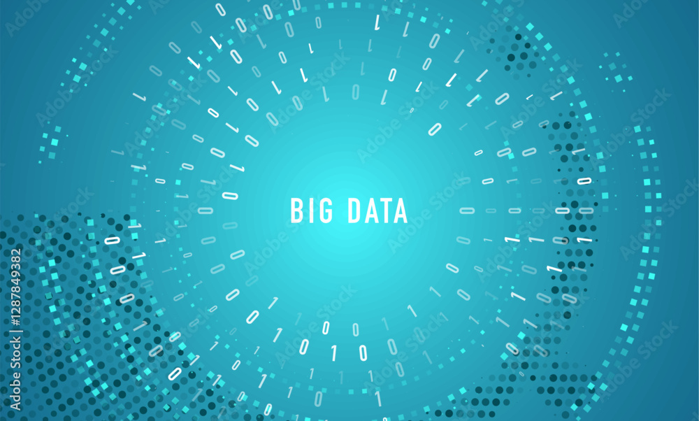 Poster abstract big data visualization. big data code representation. graphic concept for your design