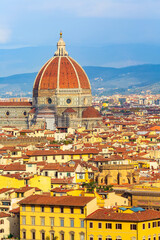 Fototapeta premium Aerial view of Florence, Italy with Duomo