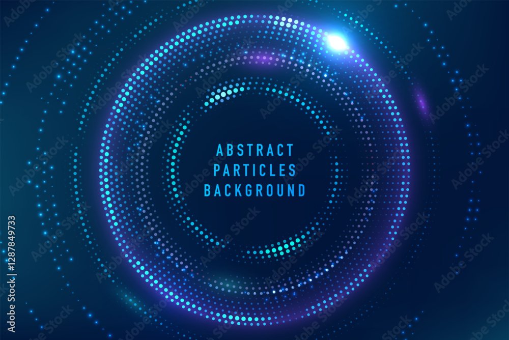 Wall mural abstract technology big data visualization. innovation future data. digital circles of particles. gr