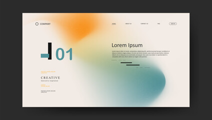  landing page with abstract wave futuristic retro fluid gradient design