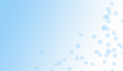 Blue gradient background with transparent hexagonal shapes. Abstract geometric design with copy space for text or graphics