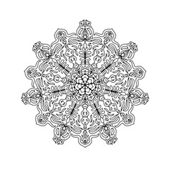 Beautiful abstract floral motif with intricate ornamental patterns, blending organic elegance with modern artistic style