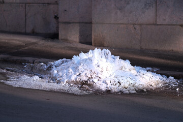 Snow at the side of a road