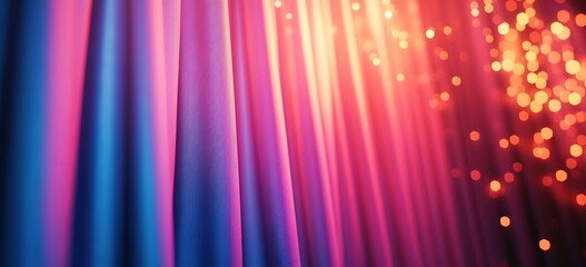 Obraz premium Dramatic theater curtains with sparkling lights effect