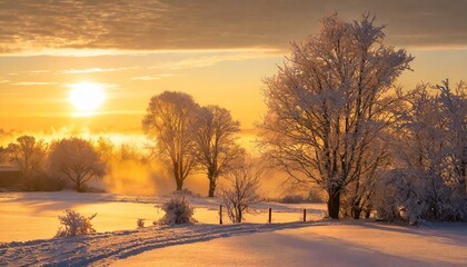 Golden Sunrise morning view wallpaper