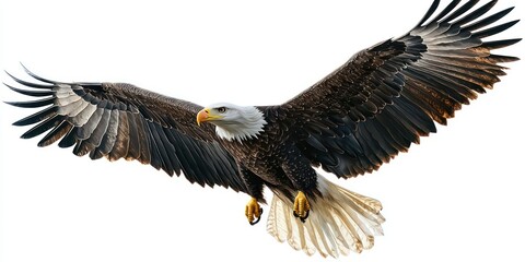 Fototapeta premium Highly detailed realistic eagle illustration with transparent background.