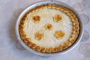 homemade tart with ricotta cream