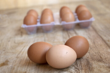 series of fresh eggs