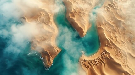 Fototapeta premium Enchanting beach with velvety ivory shores and pristine dunes showcasing natural beauty