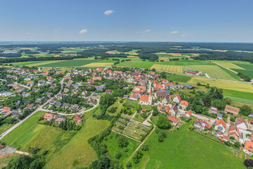 Die ländliche Natur rund um Gräfensteinberg in Mittelfranken aus der Vögelperspektive