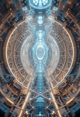 Futuristic Architecture Circular Interior Design Sci Fi Building Glass Steel Structure