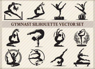 Gymnast Design Dynamic and Inspiring Gymnast Illustrations for Creative Projects