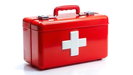 Obraz premium Red box with a white cross on it