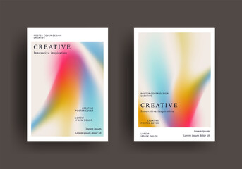 Naklejka premium brochure poster template. retro vintage Covers Design. fluid gradient background design. retro front page design for Banner, Poster, Flyer, Invitation and Annual Report