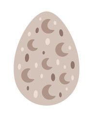 Boho Easter egg clipart. Happy Easter clipart in cartoon flat style. Hand draw vector illustration