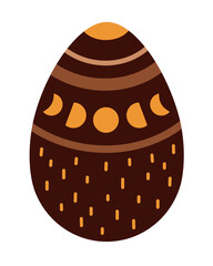 Boho Easter egg clipart. Happy Easter clipart in cartoon flat style. Hand draw vector illustration