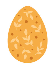 Boho Easter egg clipart. Happy Easter clipart in cartoon flat style. Hand draw vector illustration